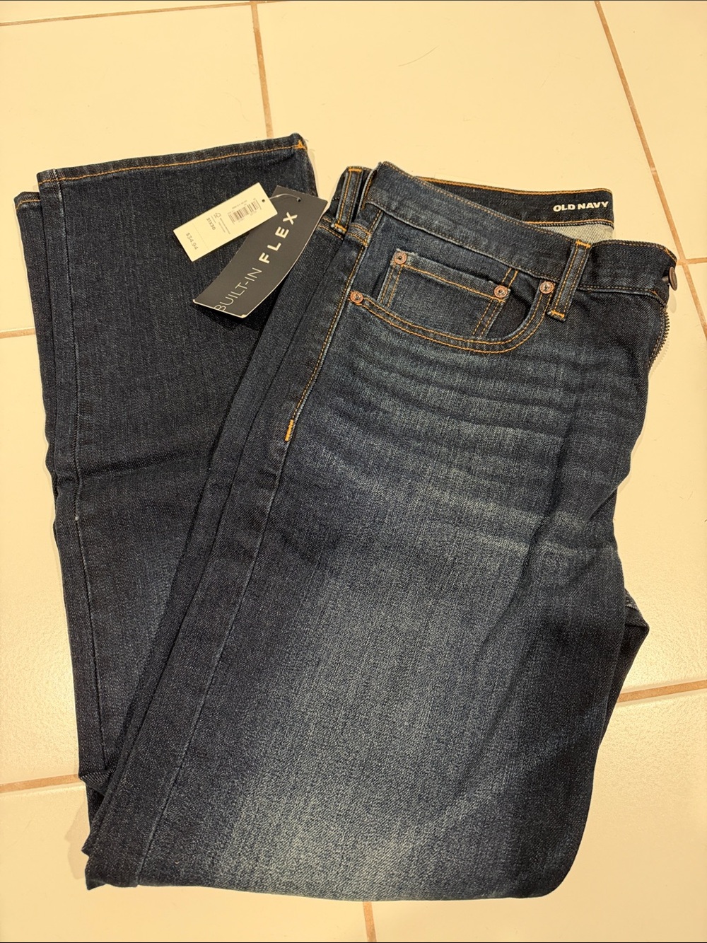 Old Navy Men's Dark Blue Slim Straight Jeans